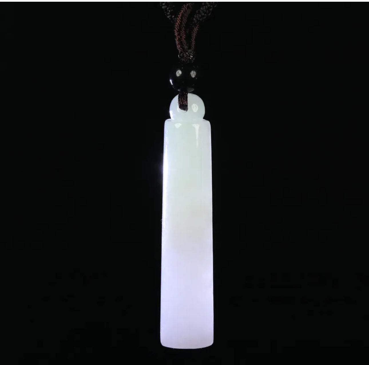 VINTAGE Hand-carved Jade Cylinder Pendant Green/Lavender M683 - JazzyJewelbyAmina