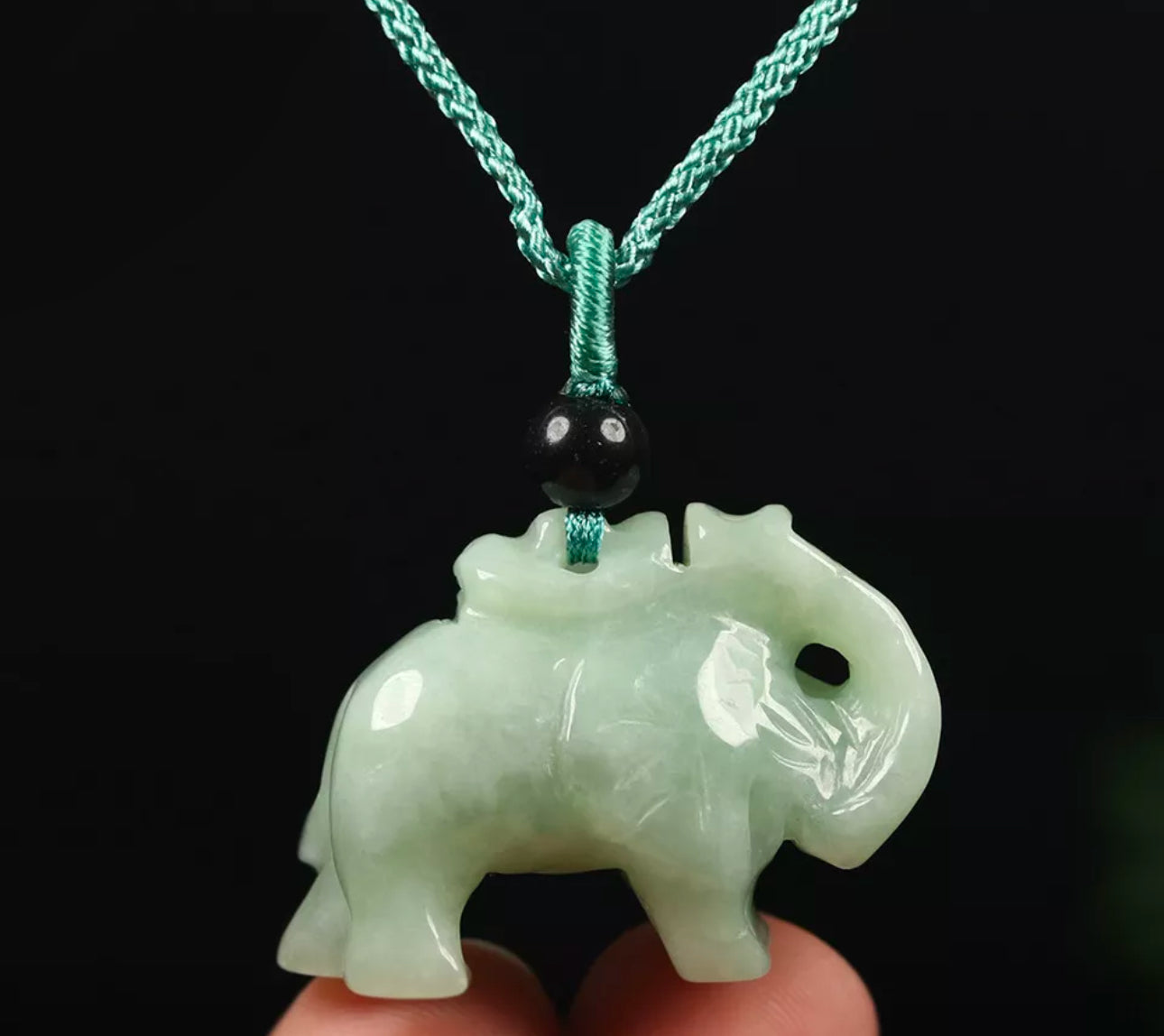 VINTAGE Certified Jadeite Green Jade Pendant/Amulet. Trunk Up Brings Prosperity! F331 - JazzyJewelbyAmina