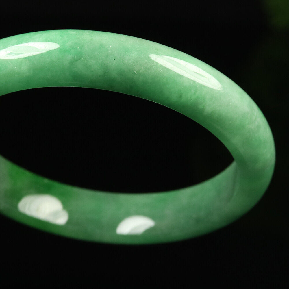 VINTAGE Large Jadeite Green Jade Bangle Size 60mm J783 - JazzyJewelbyAmina