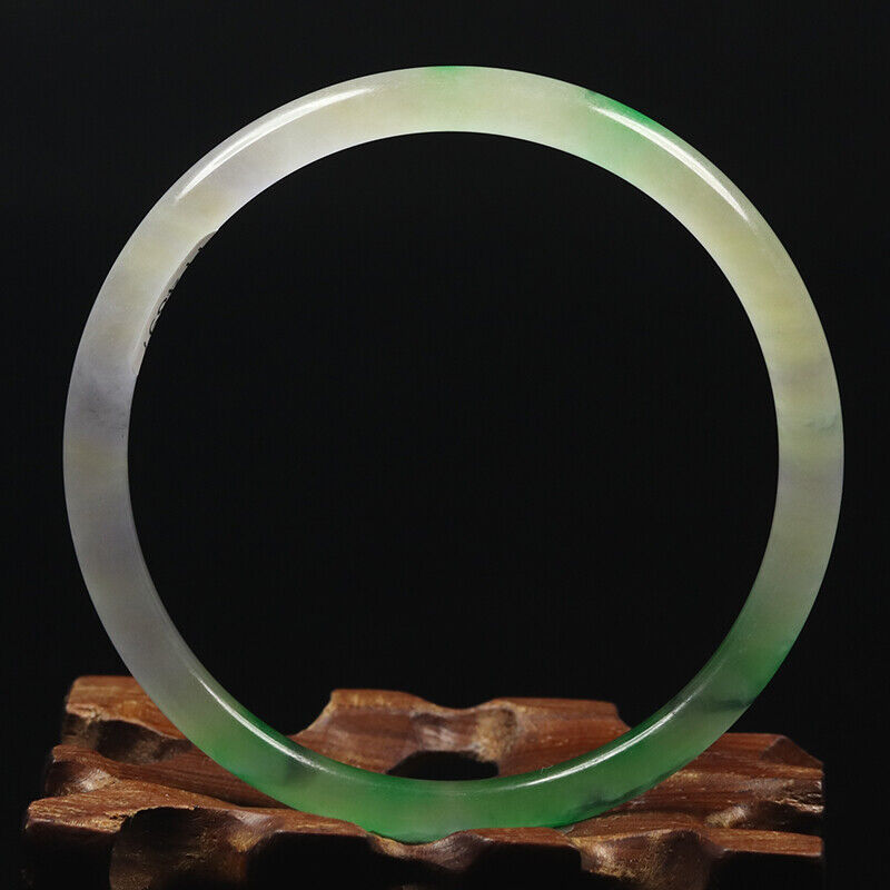 VINTAAGE Medium Jadeite Green/Lavender Jade Bangle Size 58mm Round Princess Thin Bangle F847 - JazzyJewelbyAmina
