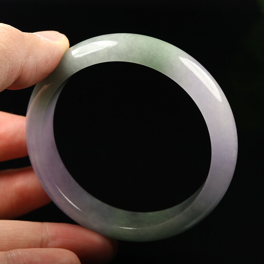 VINTAGE Medium Jdeite Green/Lavender Jade Bangle Size 59mm M151 - JazzyJewelbyAmina