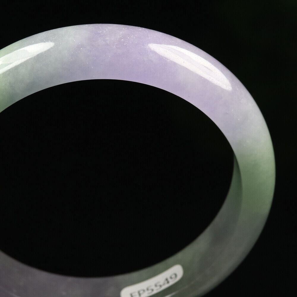 VINTAGE Medium Jdeite Green/Lavender Jade Bangle Size 59mm M151 - JazzyJewelbyAmina