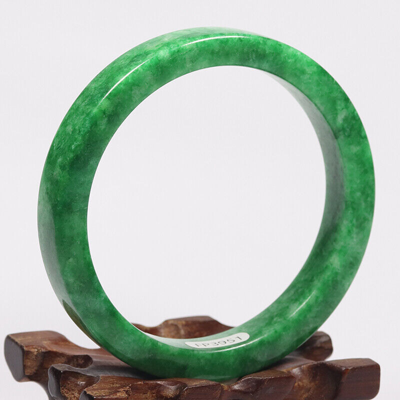 VINTAGE Large Jadeite Green Jade Bangle Size 63mm M955 - JazzyJewelbyAmina