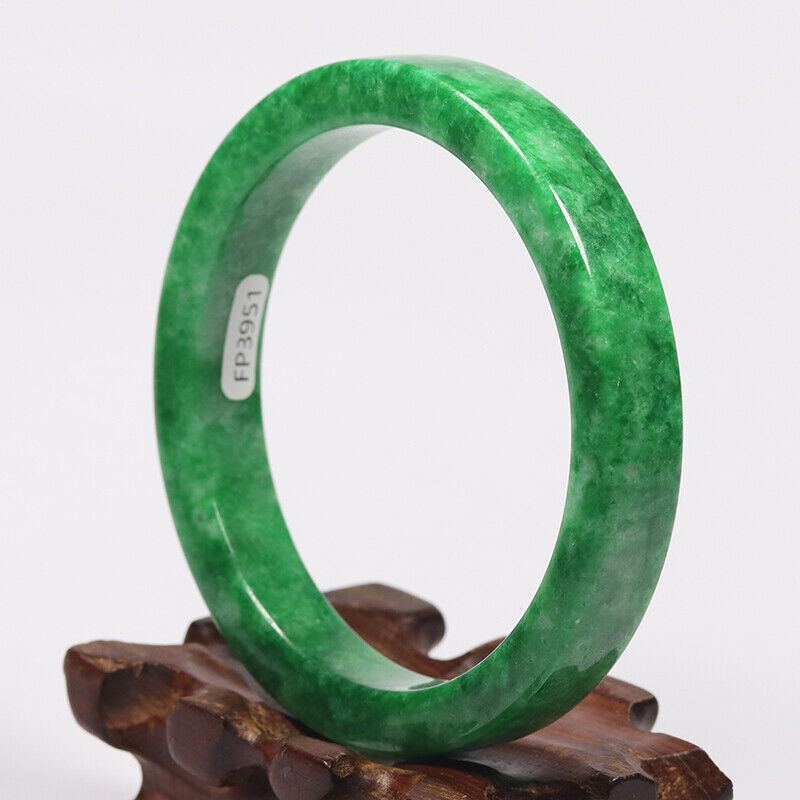 VINTAGE Large Jadeite Green Jade Bangle Size 63mm M955 - JazzyJewelbyAmina
