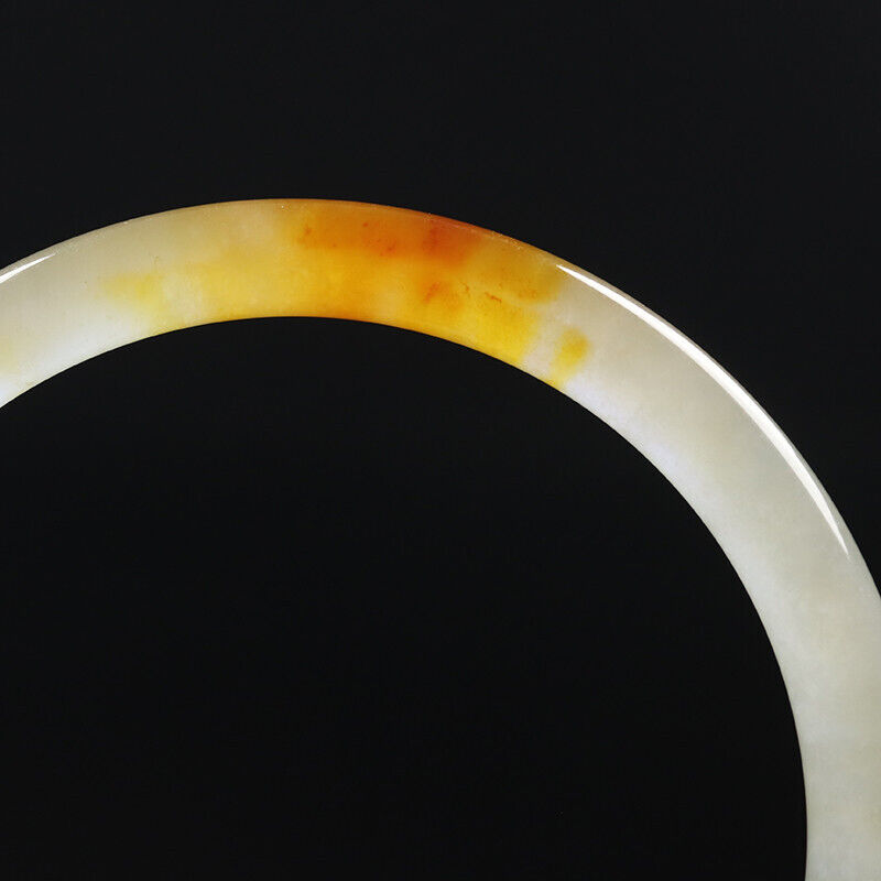 VINTAGE XL Jadeite Green/Rust/Lavender Jade Bangle Size 64mm Round Princess Thin Cut M831 - JazzyJewelbyAmina