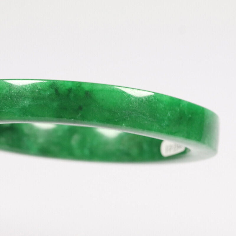 VINTAGE XXL Jadeite Green Jade Bangle Size 67mm square Cut Imperial Green M951 - JazzyJewelbyAmina