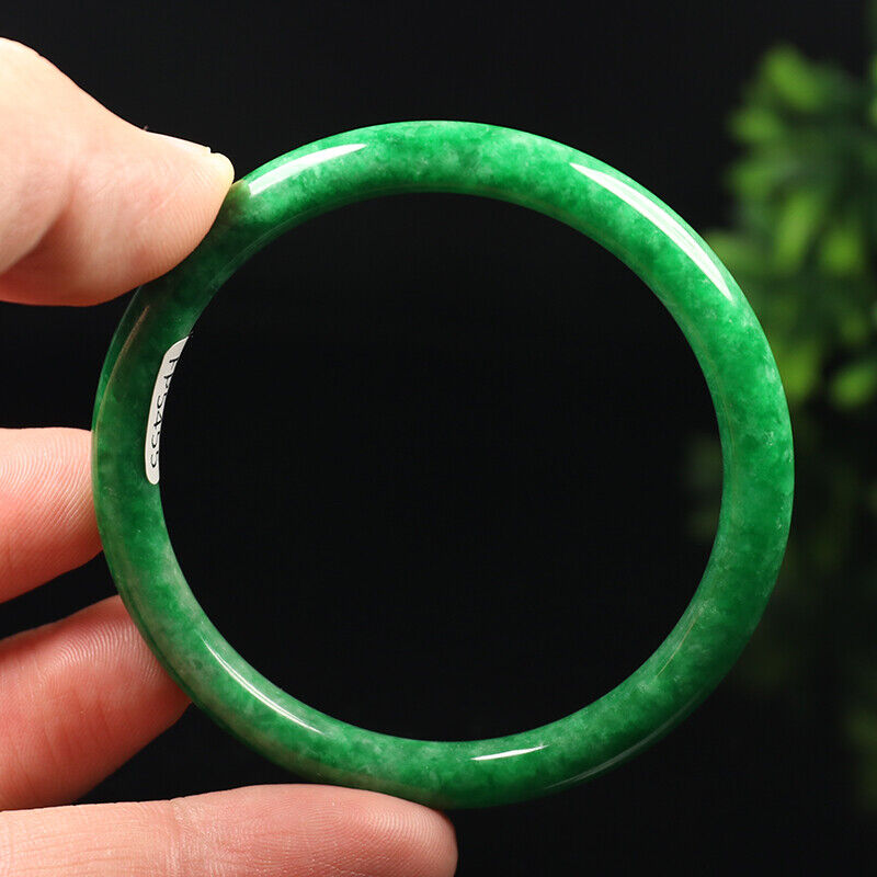 VINTAGE Small Jadeite Green Jade Bangle Round Princess Cut Size 55mm M963 - JazzyJewelbyAmina