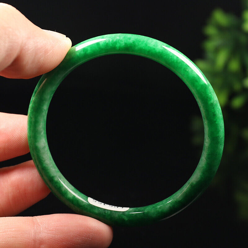VINTAGE Small Jadeite Green Jade Bangle Round Princess Cut Size 55mm M963 - JazzyJewelbyAmina