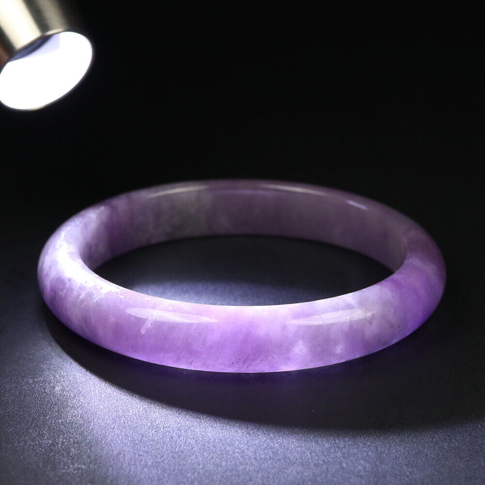 VINTAGE Small Jadeite Deep Lavender Jade Bangle Size 56 mm M719 - JazzyJewelbyAmina