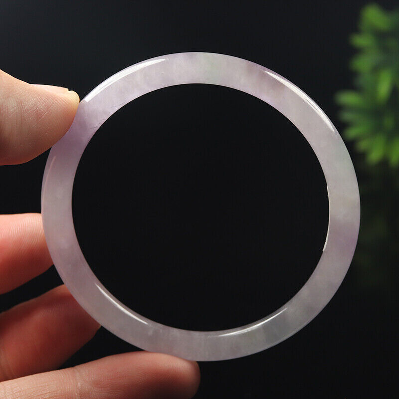 VINTAGE Medium Jadeite Lavender Jade Bangle Size 57mm Round Princess Thin Cut A051 - JazzyJewelbyAmina