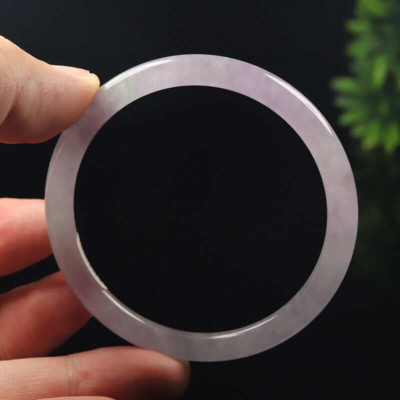 VINTAGE Medium Jadeite Lavender Jade Bangle Size 57mm Round Princess Thin Cut A051 - JazzyJewelbyAmina