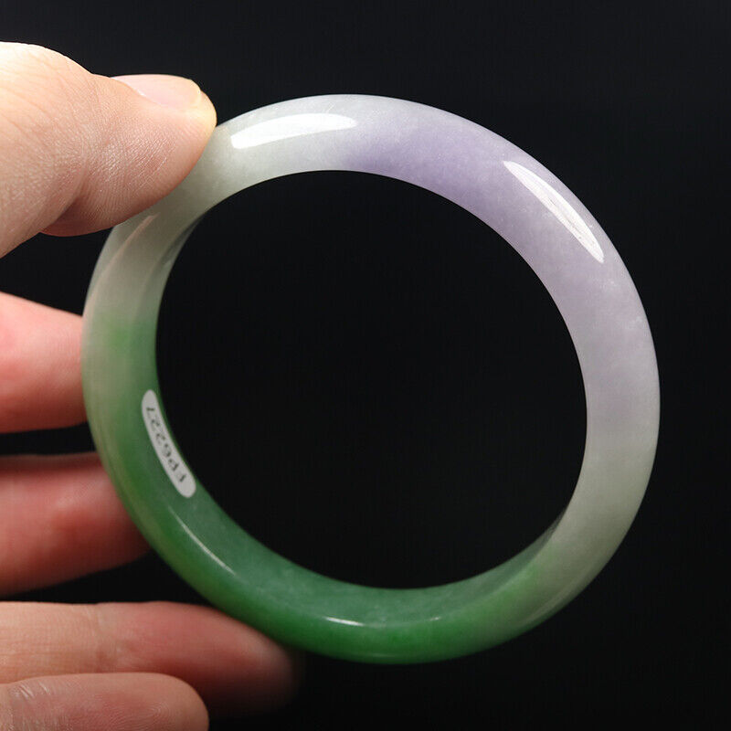 VINTAGE Medium Jadeite Green/Lavender/White Jade Bangle Size 58mm A507 - JazzyJewelbyAmina
