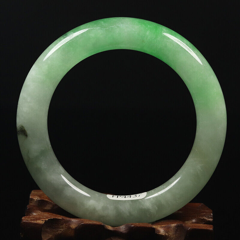VINTAGE Small Jadeite Green Jade Bangle Round Princess Chunky Cut - Size 55 mm A927 - JazzyJewelbyAmina