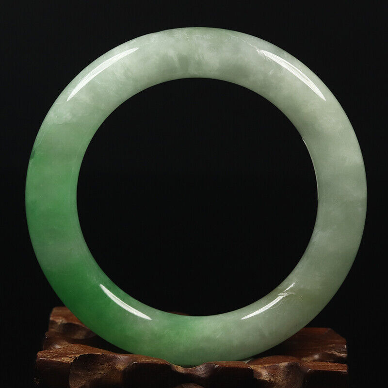 VINTAGE Small Jadeite Green Jade Bangle Round Princess Chunky Cut - Size 55 mm A927 - JazzyJewelbyAmina