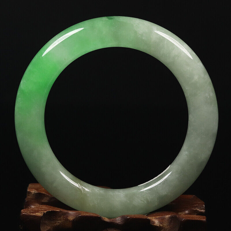 VINTAGE Small Jadeite Green Jade Bangle Round Princess Chunky Cut - Size 55 mm A927 - JazzyJewelbyAmina