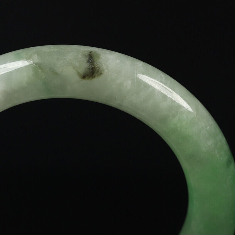 VINTAGE Small Jadeite Green Jade Bangle Round Princess Chunky Cut - Size 55 mm A927 - JazzyJewelbyAmina