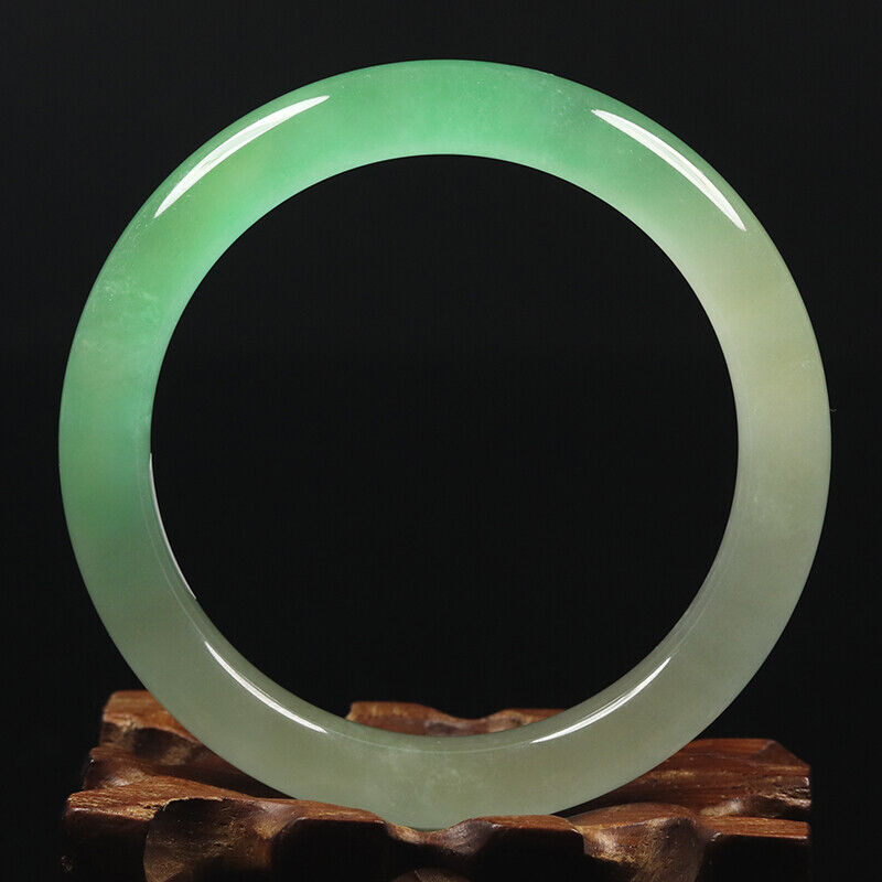 VINTAGE Small Jadeite Green Jade Bangle Ombre Size 56 mm Round Princess Cut - A29 - JazzyJewelbyAmina