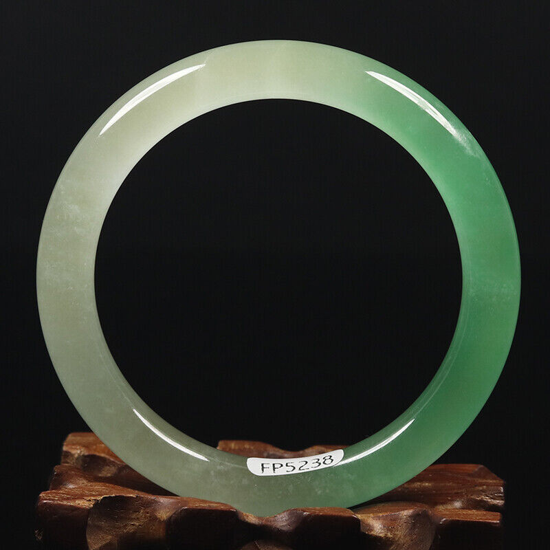 VINTAGE Small Jadeite Green Jade Bangle Ombre Size 56 mm Round Princess Cut - A29 - JazzyJewelbyAmina