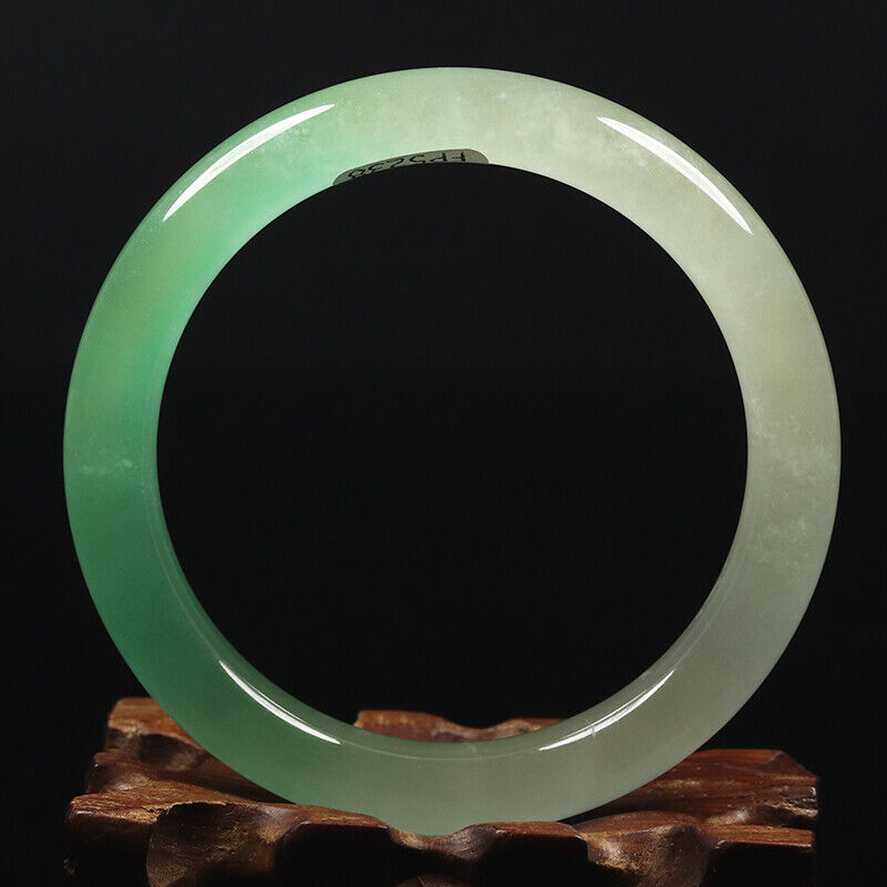 VINTAGE Small Jadeite Green Jade Bangle Ombre Size 56 mm Round Princess Cut - A29 - JazzyJewelbyAmina