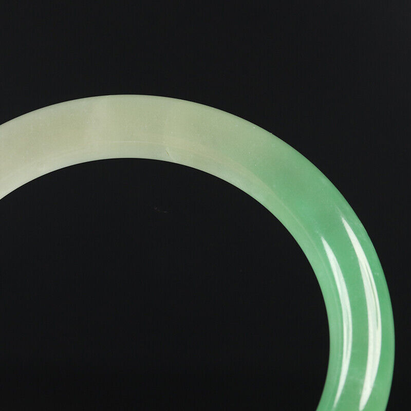 VINTAGE Small Jadeite Green Jade Bangle Ombre Size 56 mm Round Princess Cut - A29 - JazzyJewelbyAmina