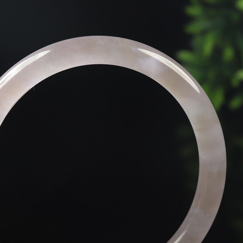VINTAGE Medium Jadeite Lavender Icy Jade Bangle Size 59mm Round Princess Thin Cut Y769 - JazzyJewelbyAmina