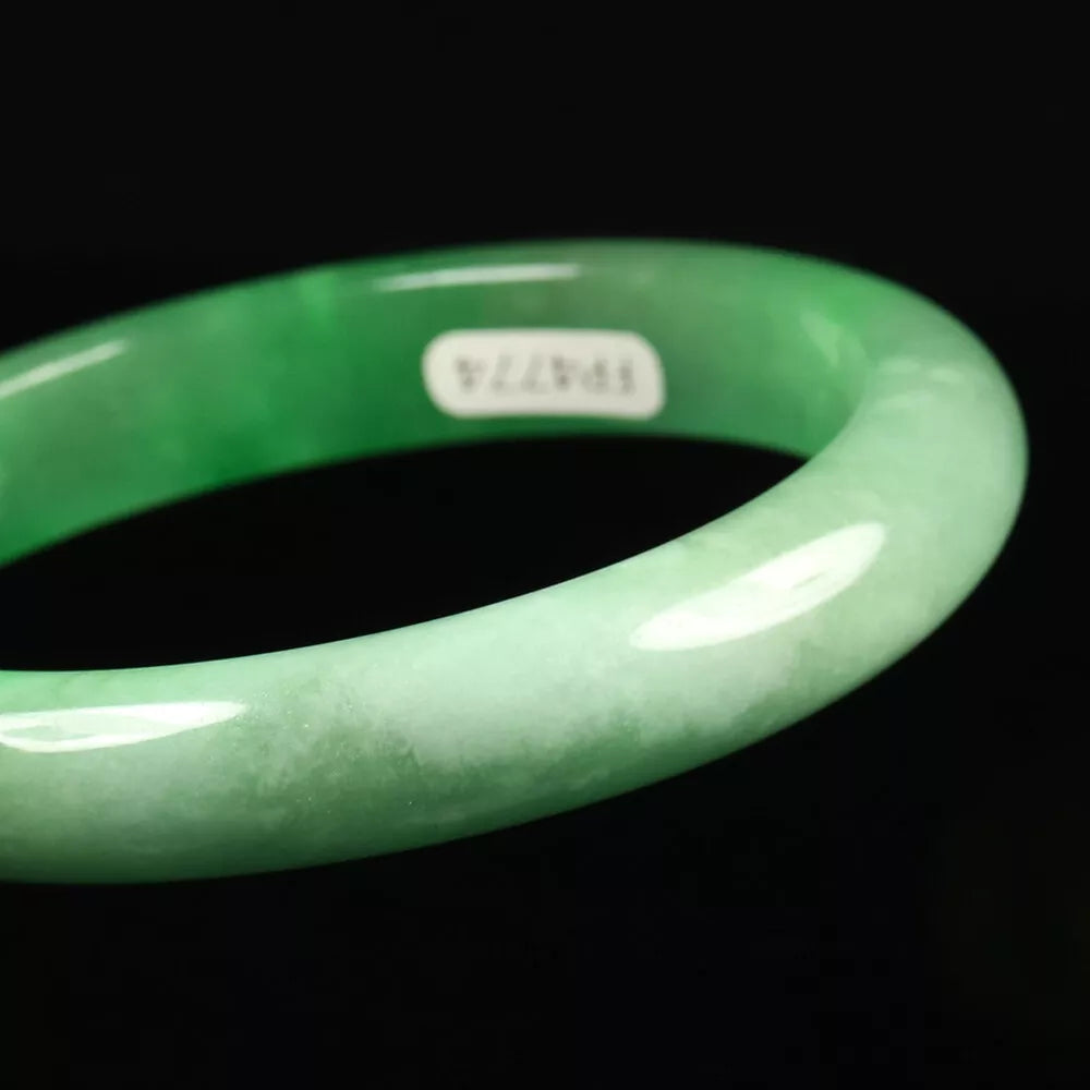 VINTAGE Medium Jadeite Green Jade Bangle Size 59mm U601 0 Imperial Green! - JazzyJewelbyAmina