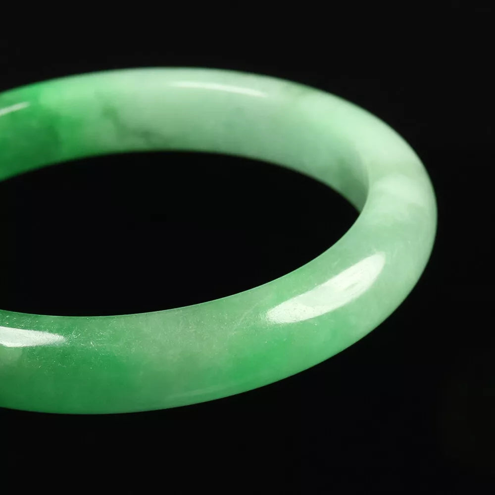 VINTAGE Medium Jadeite Green Jade Bangle Size 59mm U601 0 Imperial Green! - JazzyJewelbyAmina