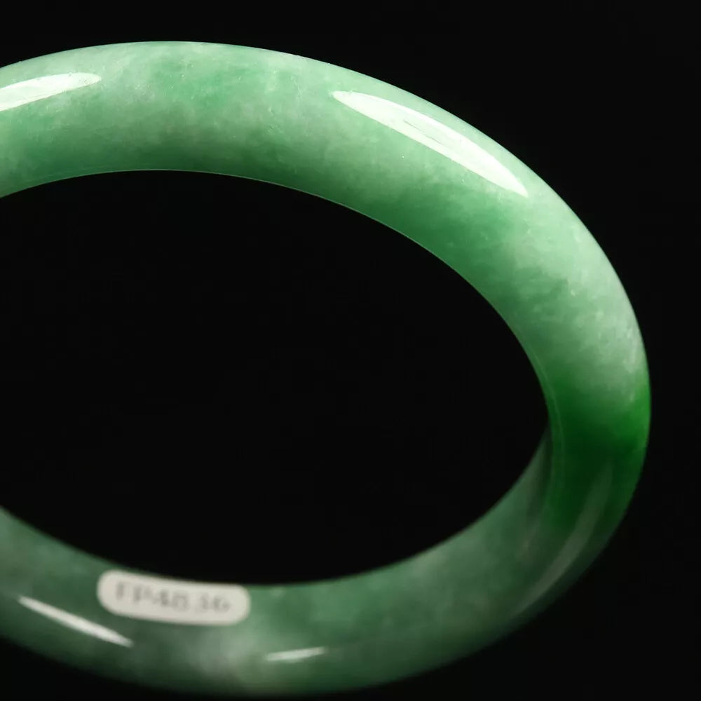 VINTAGE Large Jadeite Green Jade Bangle Size 62mm U725 - JazzyJewelbyAmina