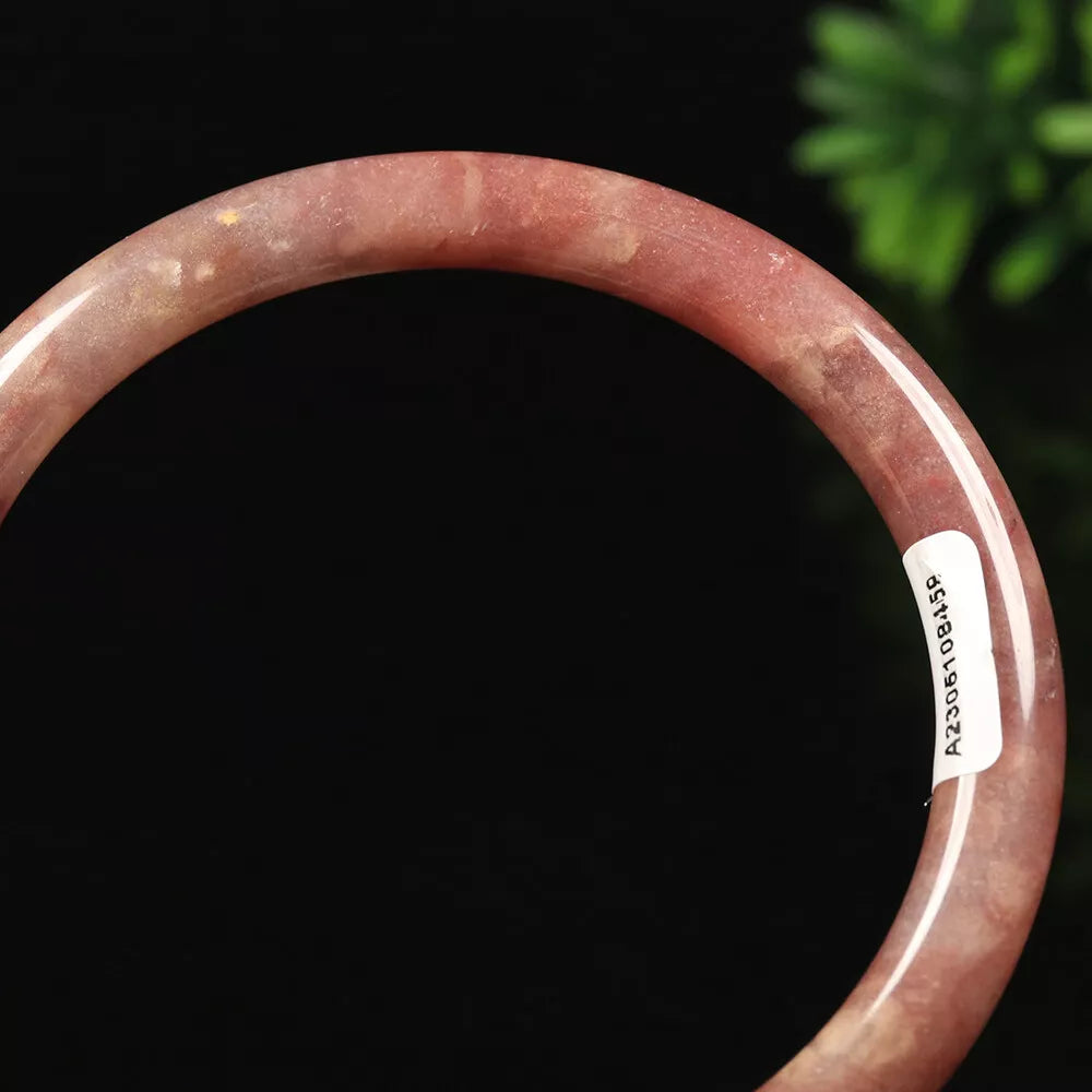 VINTAGE Large Jadeite Lavender Rose Jade Bangle Size 63mm 100% Natural Authentic Jade Round Princess Cut U971 - JazzyJewelbyAmina