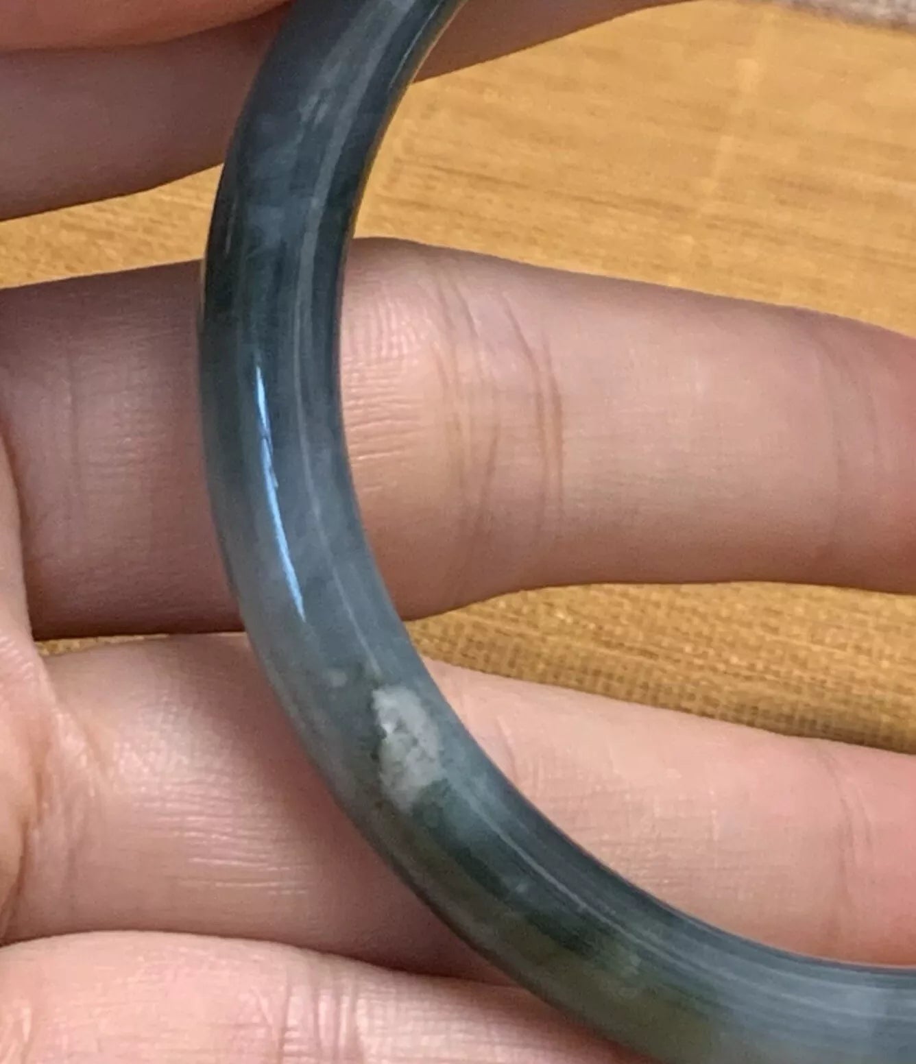 VINTAGE Medium Jadeite Green Jade Bangle Certified Size 58mm Round Princess Cut G507 - JazzyJewelbyAmina