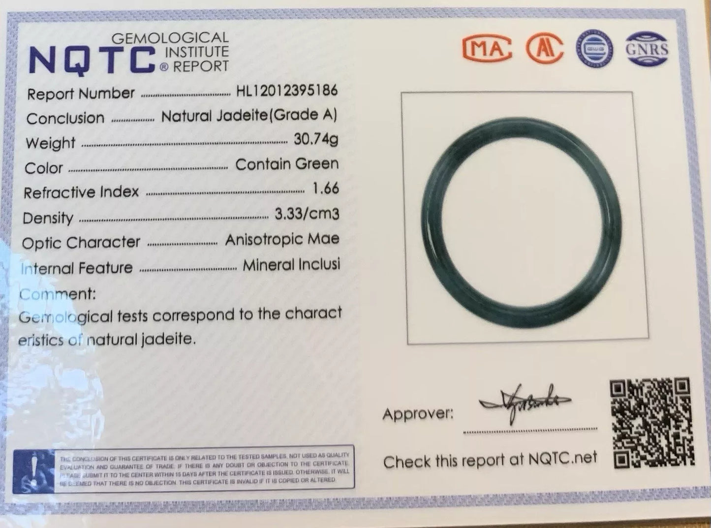 VINTAGE Medium Jadeite Green Jade Bangle Certified Size 58mm Round Princess Cut G507 - JazzyJewelbyAmina
