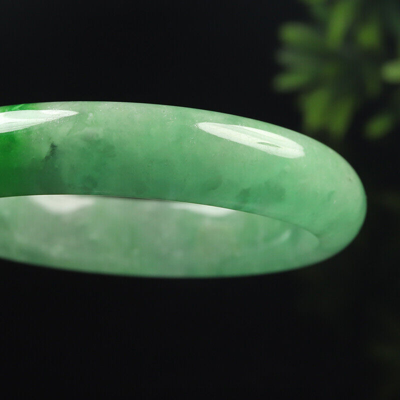 VINTAGE Medium Jadeite Green Jade Bangle Size 59mm D781 - JazzyJewelbyAmina