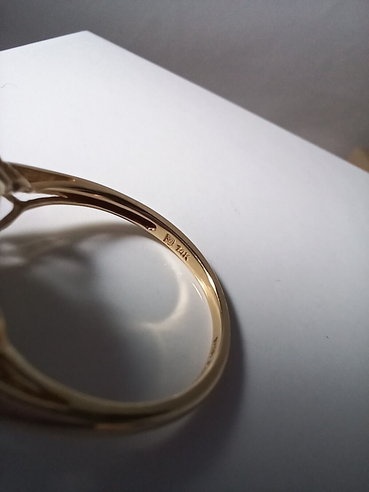 VINTAGE JADE 14KT SOLID GOLD PI DISC RING Sz 8 US - JazzyJewelbyAmina