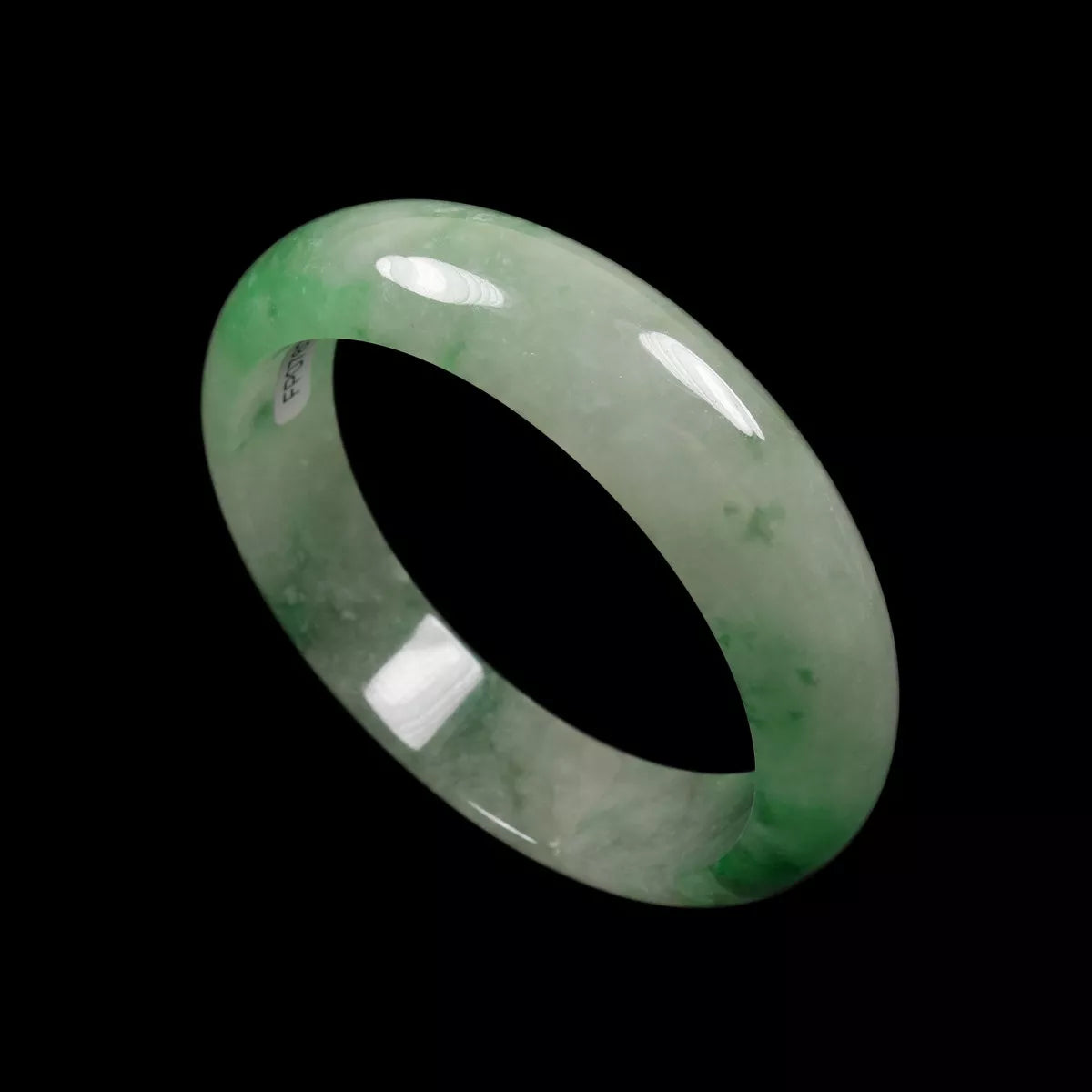 VINTAGE Medium Jadeite Green Jade Bangle Size 58mm Unique Shades of Green! Y577 - JazzyJewelbyAmina