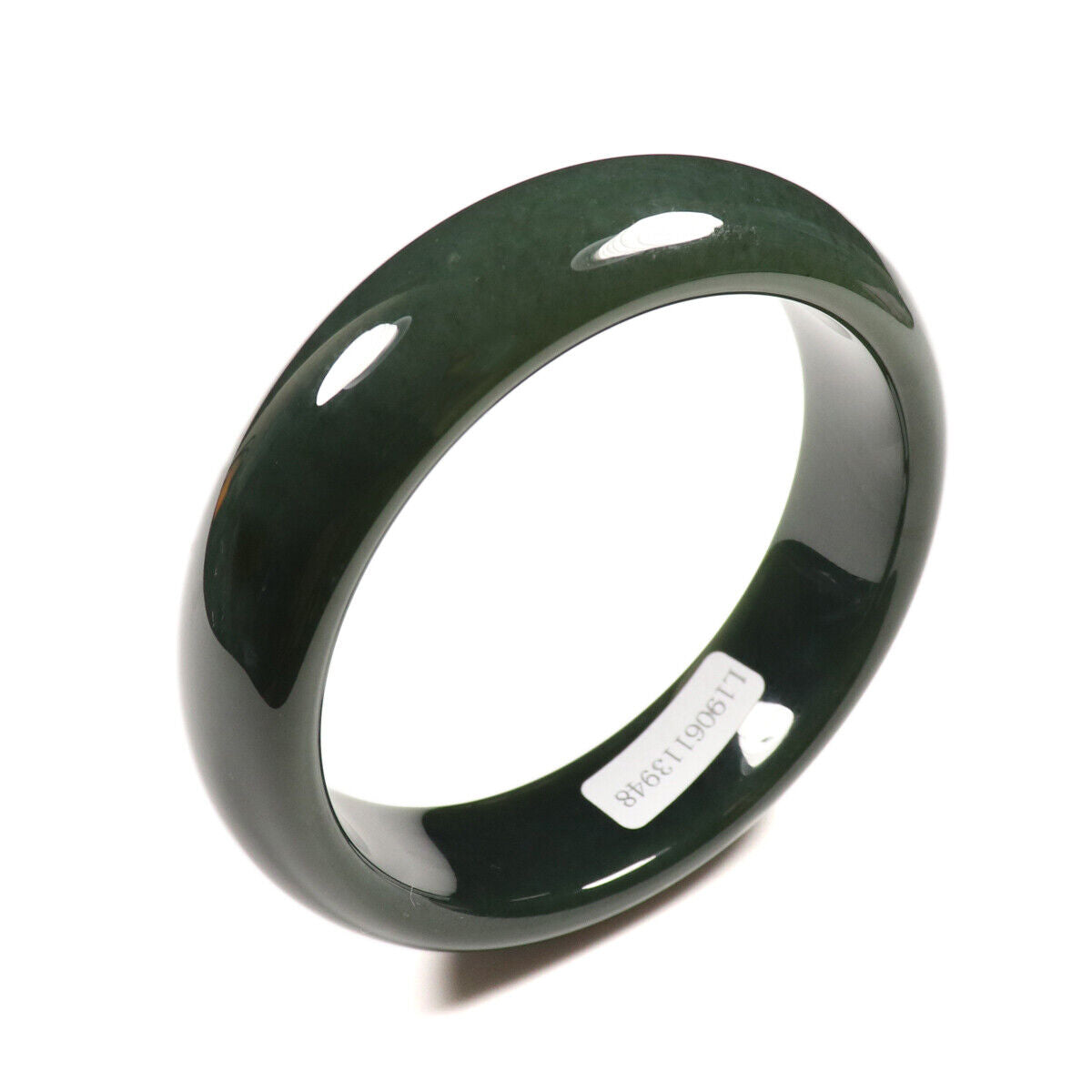 VINTAGE Medium Hetian Nephrite Black/Green Jade Bangle Size 58mm N949 - JazzyJewelbyAmina