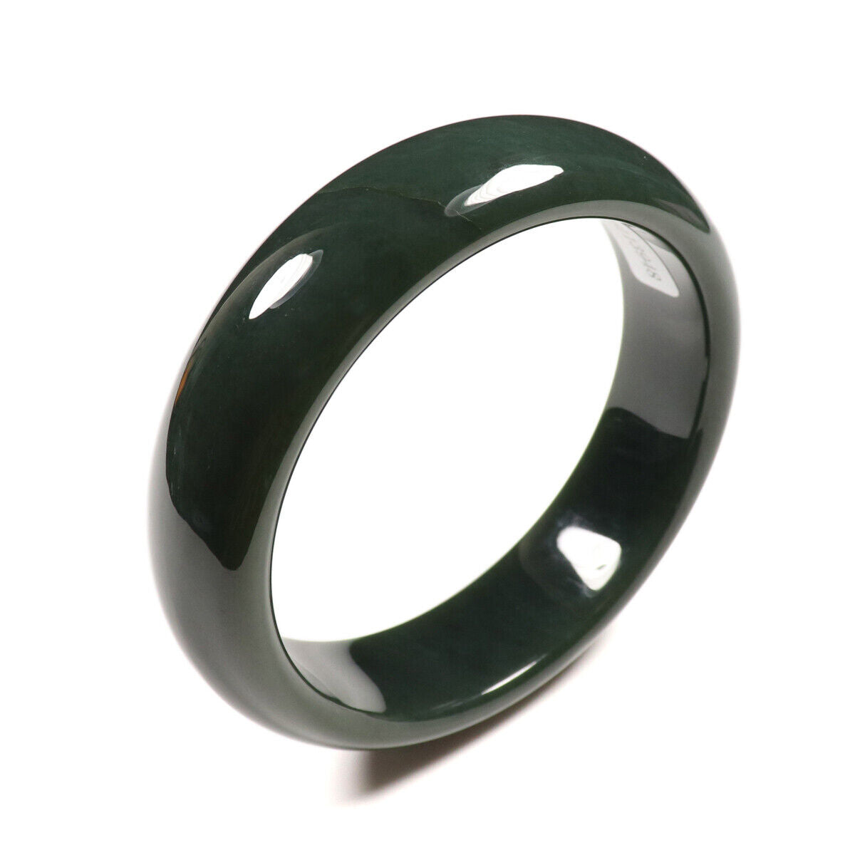 VINTAGE Medium Hetian Nephrite Black/Green Jade Bangle Size 58mm N949 - JazzyJewelbyAmina