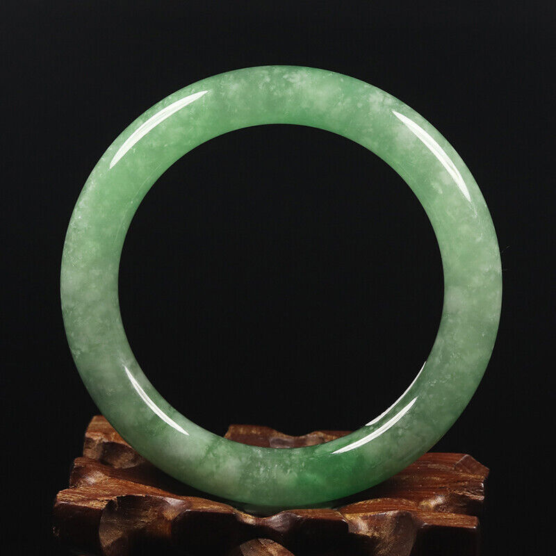 VINTAGE Small Jadeite Green Jade Bangle from Burma Round Princess Cut Size 55mm J843 - JazzyJewelbyAmina