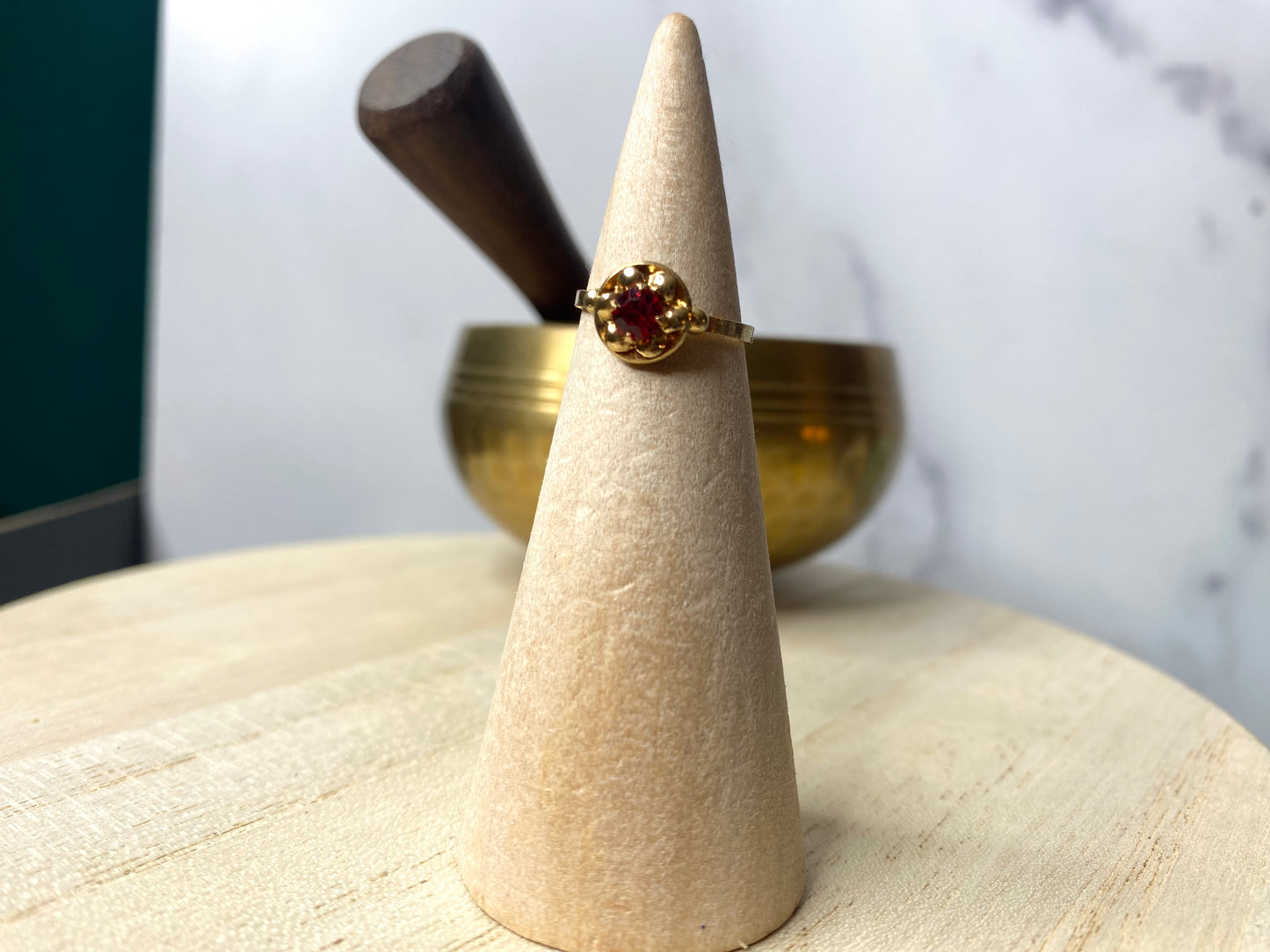 VINTAGE 18k Gold Ruby Ring Baby/Child Size 3.5US - JazzyJewelbyAmina