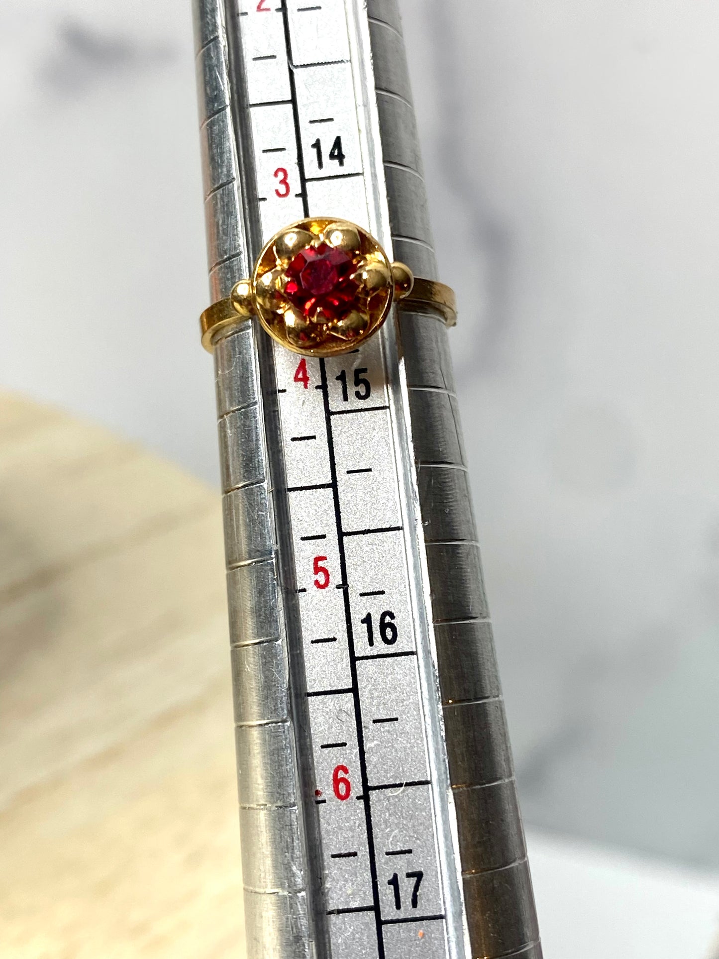 VINTAGE 18k Gold Ruby Ring Baby/Child Size 3.5US - JazzyJewelbyAmina