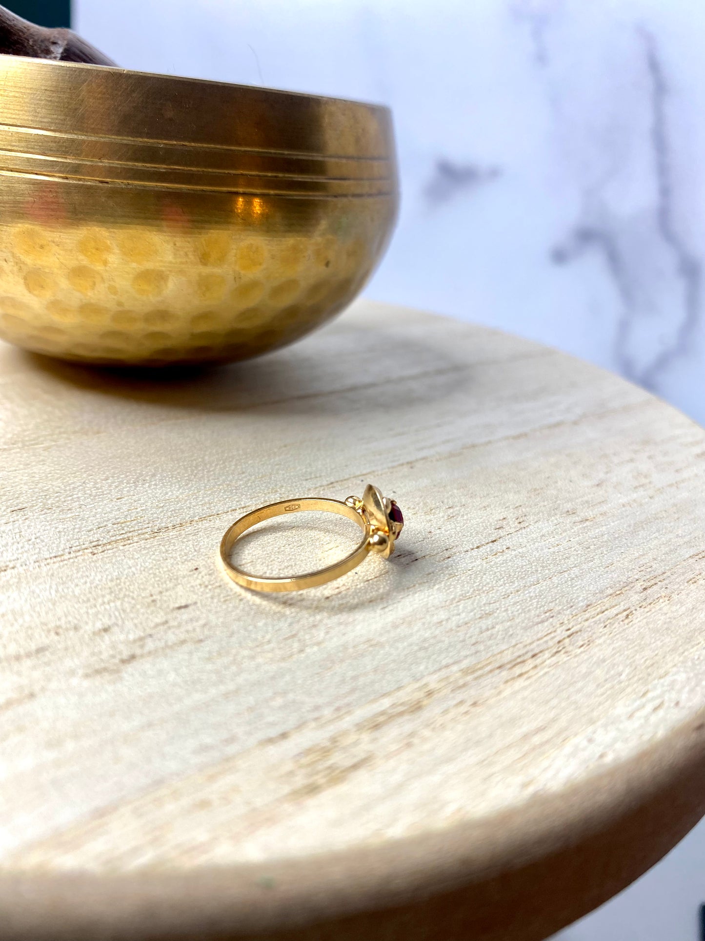 VINTAGE 18k Gold Ruby Ring Baby/Child Size 3.5US - JazzyJewelbyAmina