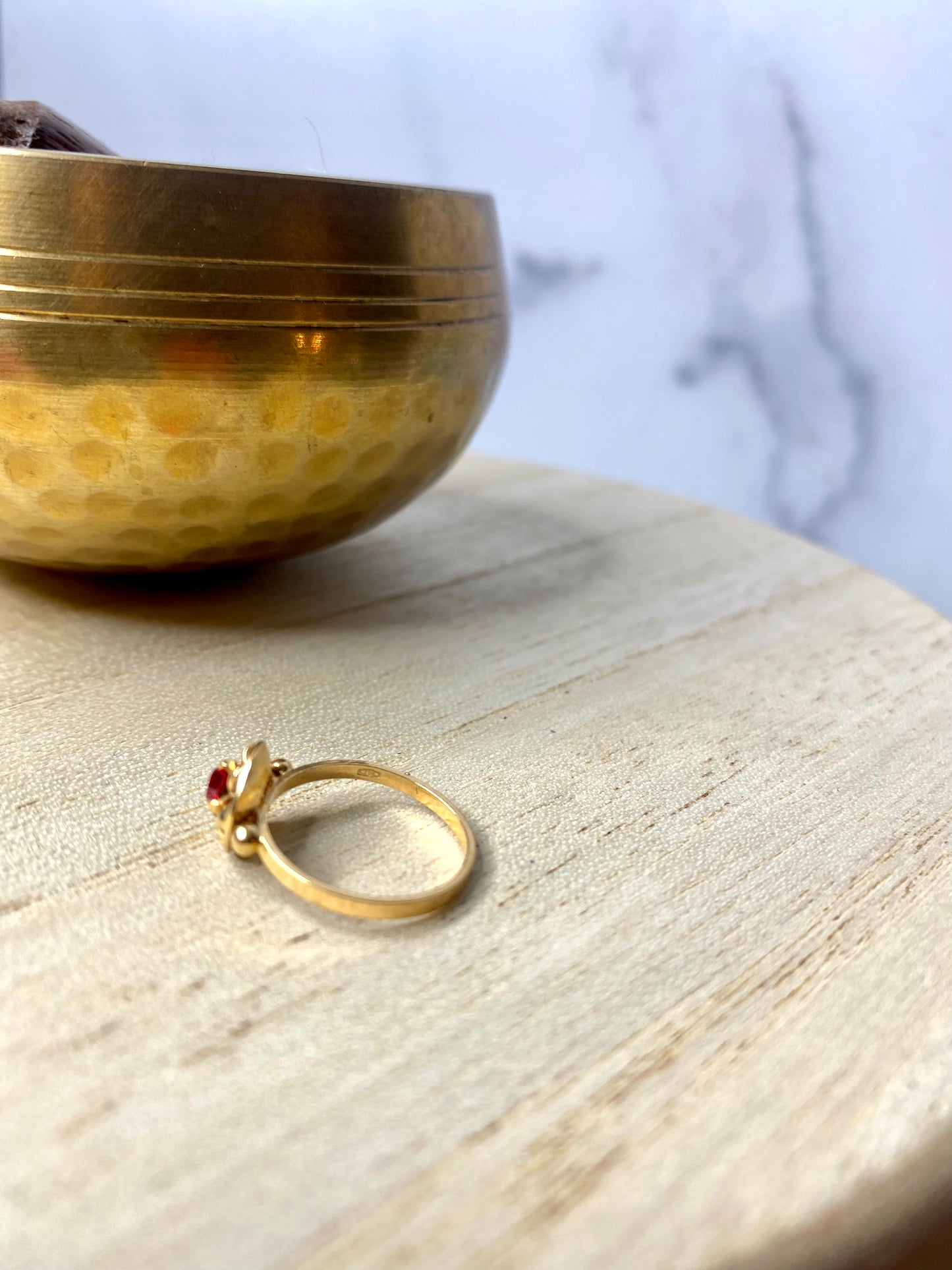 VINTAGE 18k Gold Ruby Ring Baby/Child Size 3.5US - JazzyJewelbyAmina