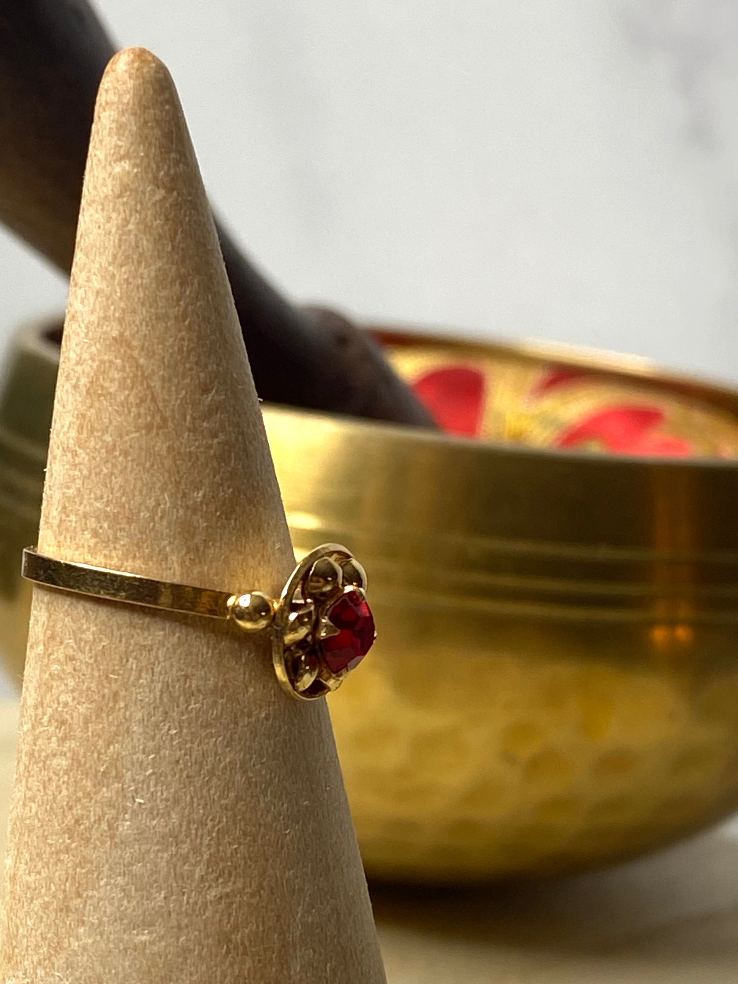 VINTAGE 18k Gold Ruby Ring Baby/Child Size 3.5US - JazzyJewelbyAmina