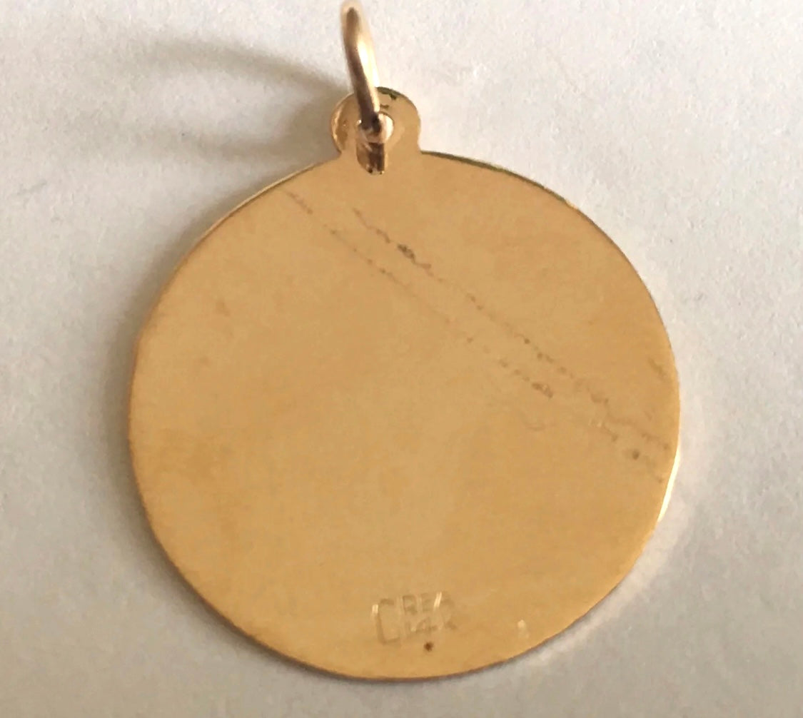 VINTAGE 14K Gold Pendant Chinese “Long Life” Pendant - JazzyJewelbyAmina