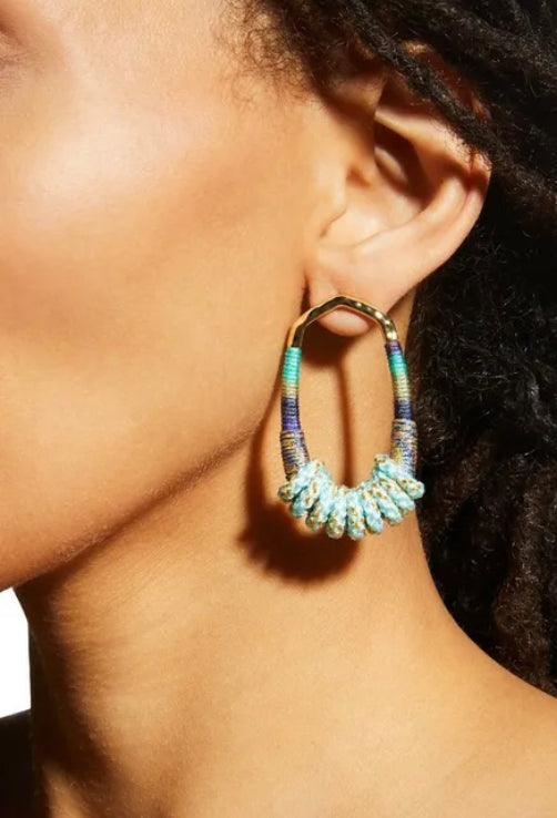 Handmade BOHO Paracord Dangle Earrings Mint Mix - JazzyJewelbyAmina 