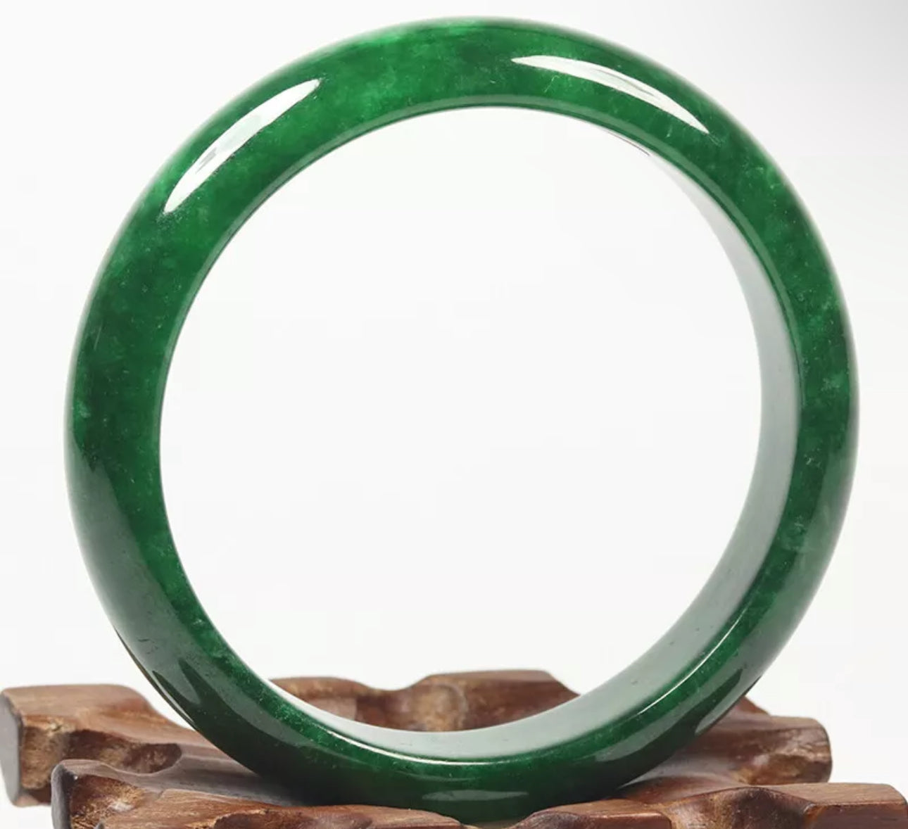 VINTAGE Small Jadeite Dark Green Jade Bangle Size 56mm L799 - JazzyJewelbyAmina 