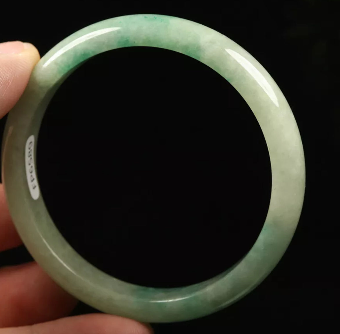 VINTAGE Small Jadeite Green Jade Bangle Size 56mm S231 - JazzyJewelbyAmina 