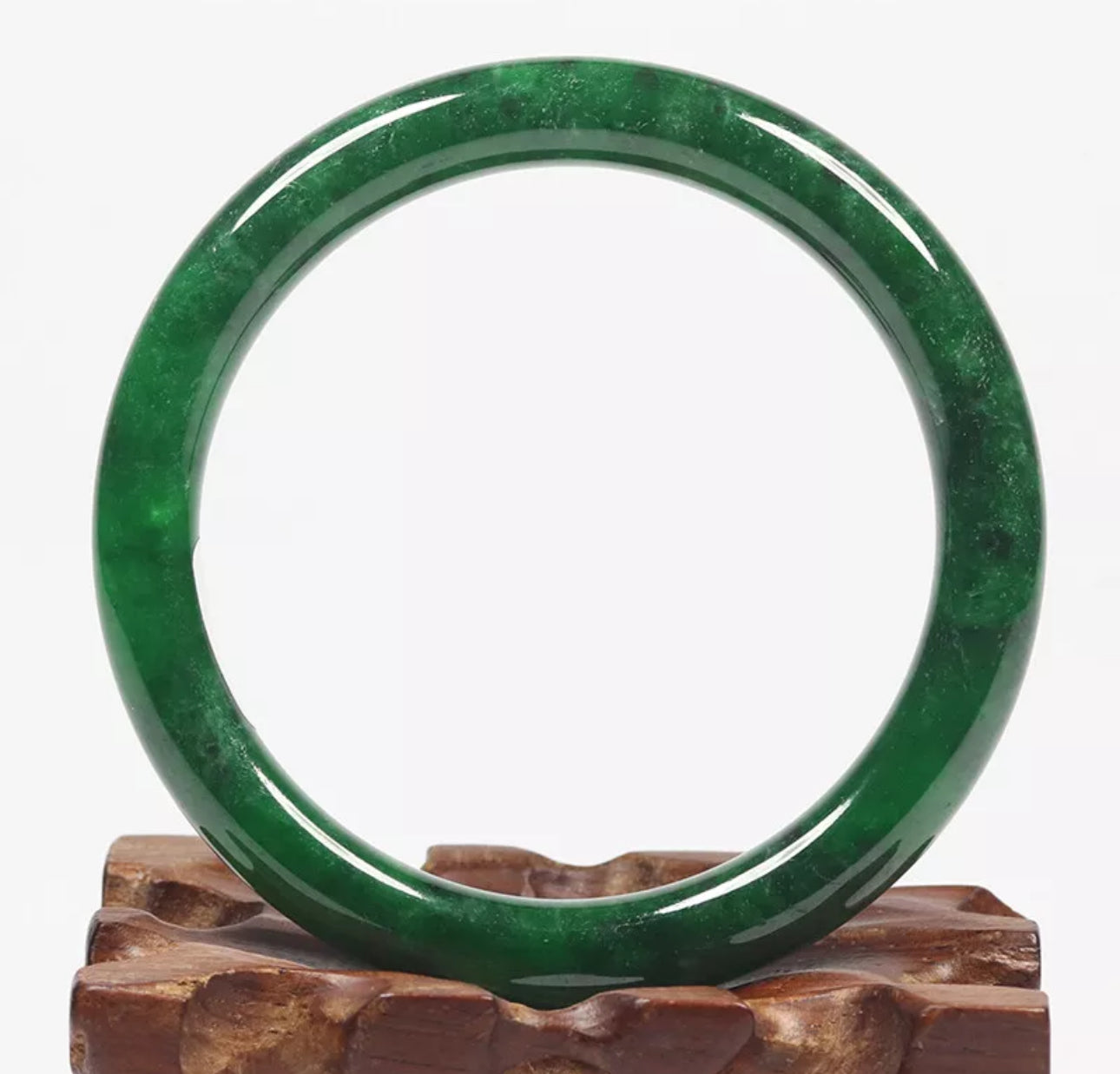 VINTAGE XS Jadeite Green Jade Bangle Size 54mm Round Princess Cut U977 Forest Green! - JazzyJewelbyAmina 