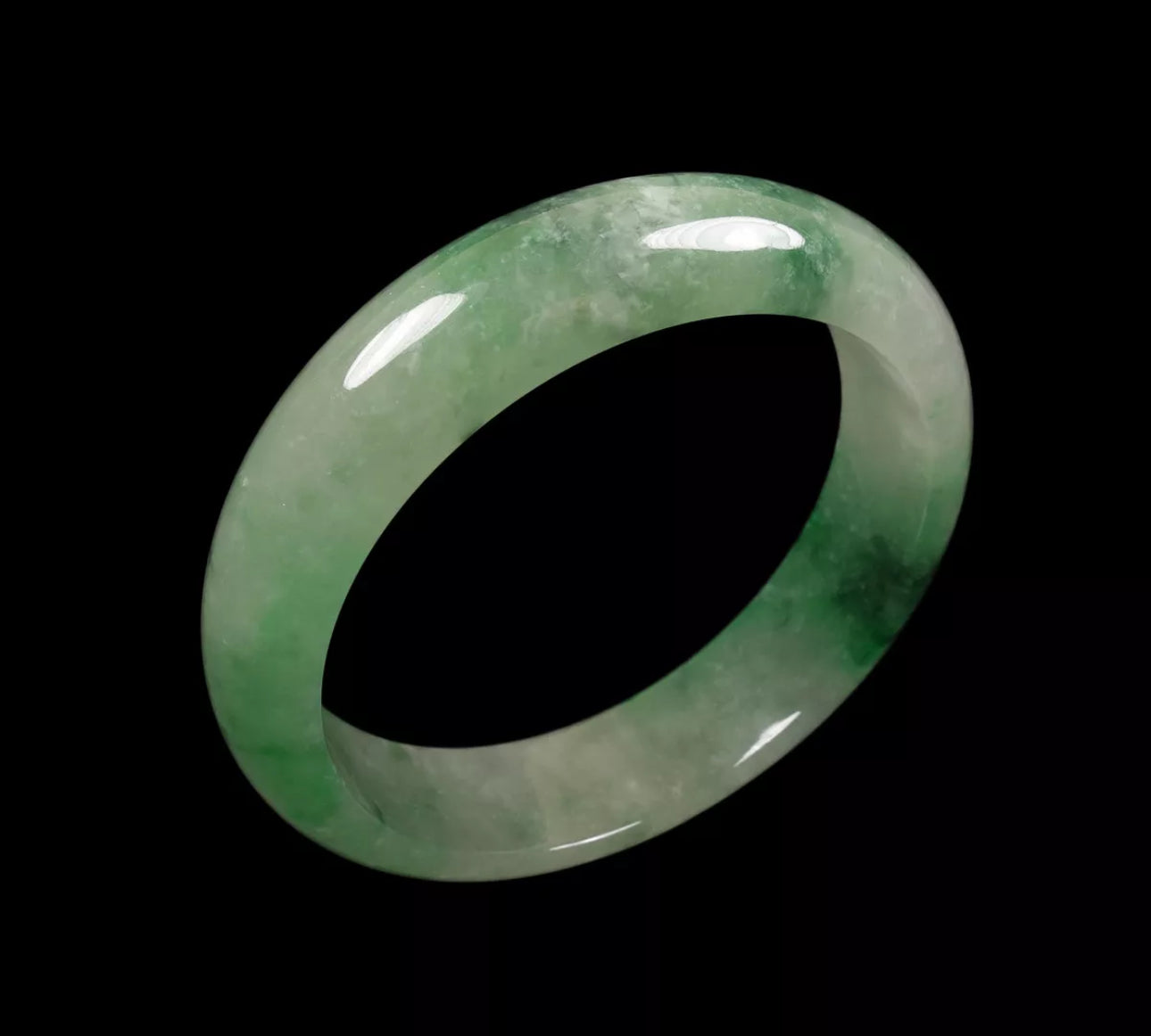 VINTAGE Medium Jadeite Green Jade Bangle Size 58mm Y577 - JazzyJewelbyAmina 