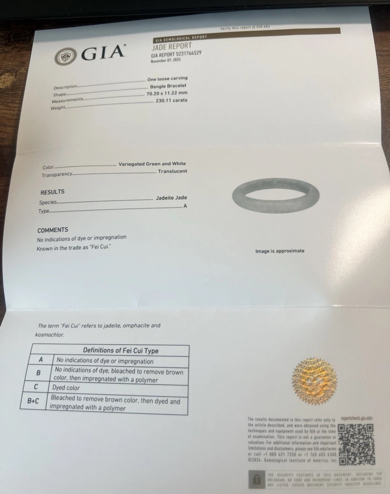 VINTAGE GIA Certified Green/Lavender Jade Bangle Size 56 mm J453 - JazzyJewelbyAmina 