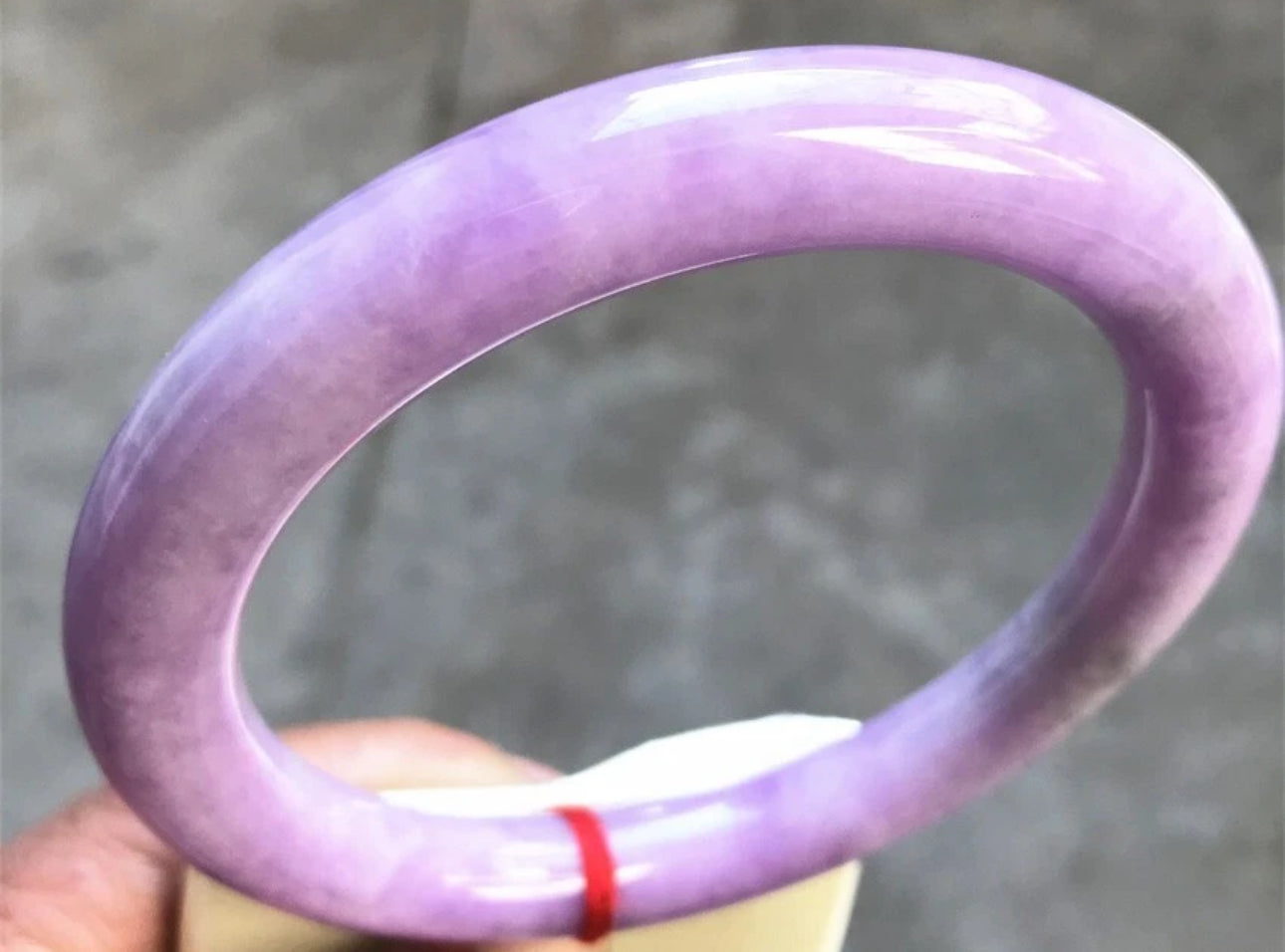 VINTAGE XXL Jadeite Deep Lavender Jade Bangle Size   74 mm Unique Fine Jade Piece U618